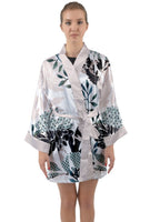 
              Floral Aquarelle - Satin Robe (Short)
            