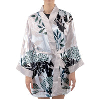 Floral Aquarelle - Satin Robe (Short)