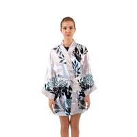 
              Floral Aquarelle - Satin Robe (Short)
            