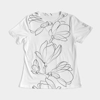 B&W Floral - Fitted Tee