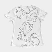 B&W Floral - Fitted Tee