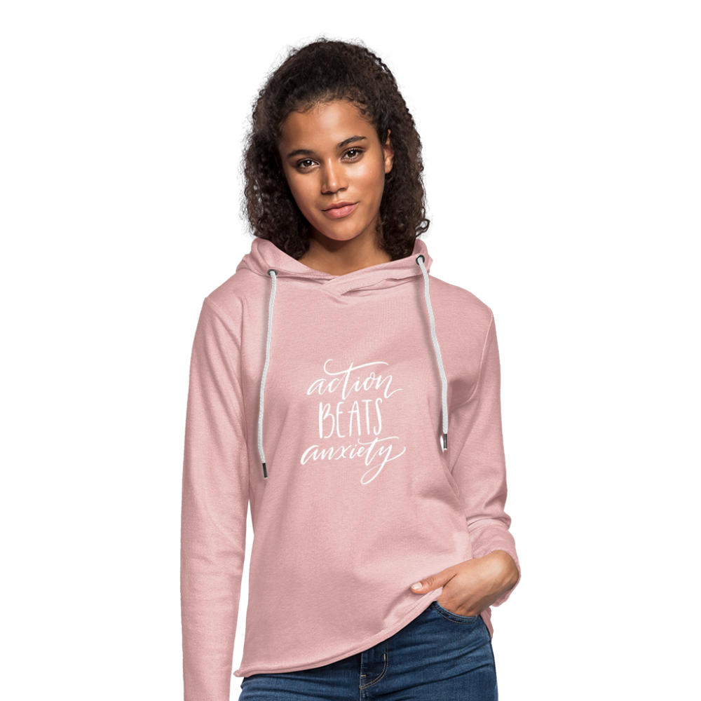 Be Sweet to Yourself - Lightweight Terry Hoodie - cream heather pink